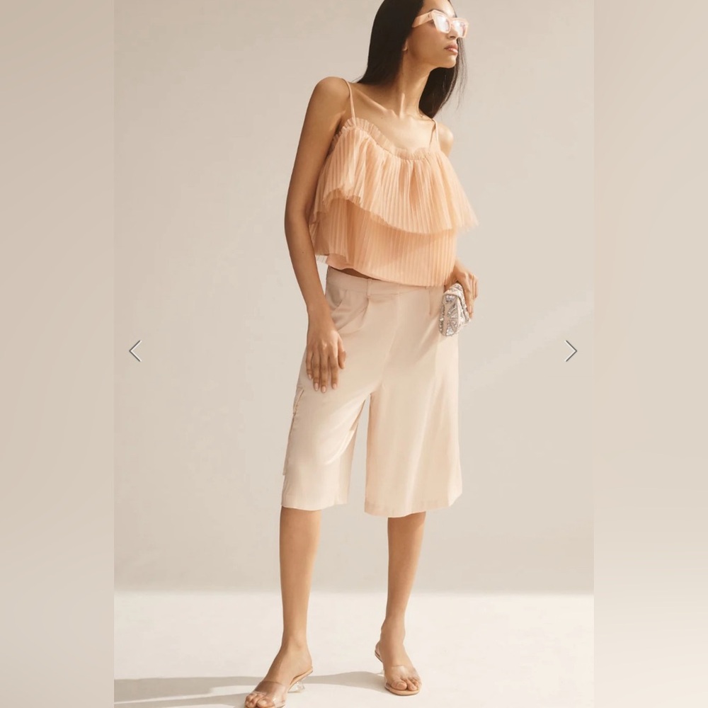 NWT By Anthropologie Pleated Tulle Tank
